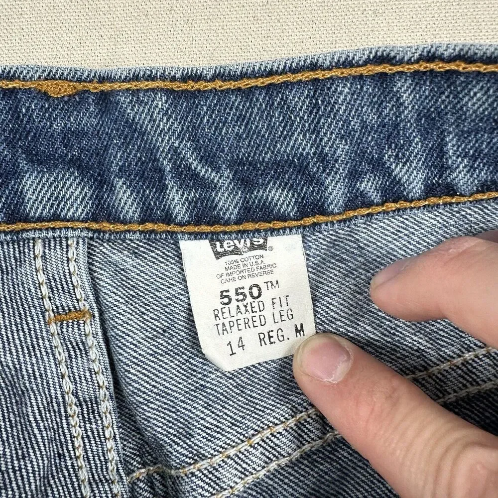 Vintage 90s‎ Levi’s 550 Jeans Women’s 14 Regular Blue Denim Relaxed Tapered Leg